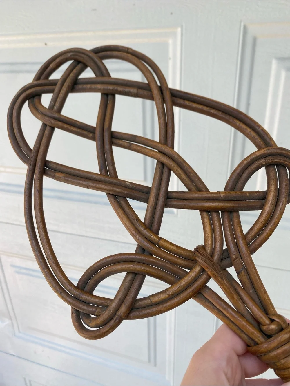 Large Vintage Wicker Woven Rug Beater